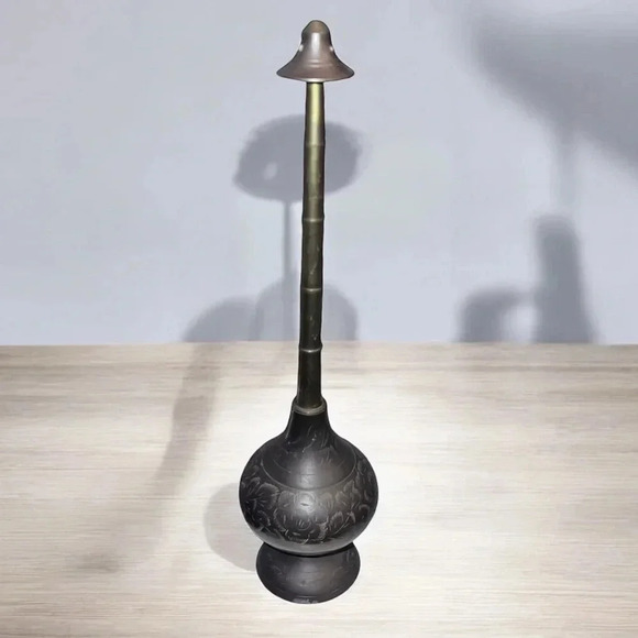 Vintage Other - Vintage Middle Eastern Islamic Persian Brass Rosewater Dispenser Perfume Bottle